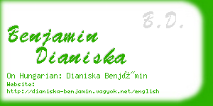 benjamin dianiska business card